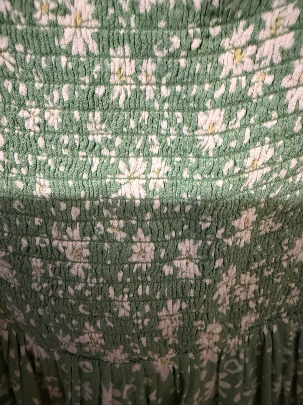 Aerie Green Floral Spaghetti-Strap Dress XXL - Picture 4 of 4